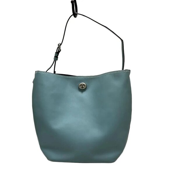 COACH - 58017 Light Blue Leather Shoulder Bag - Picture 1 of 8